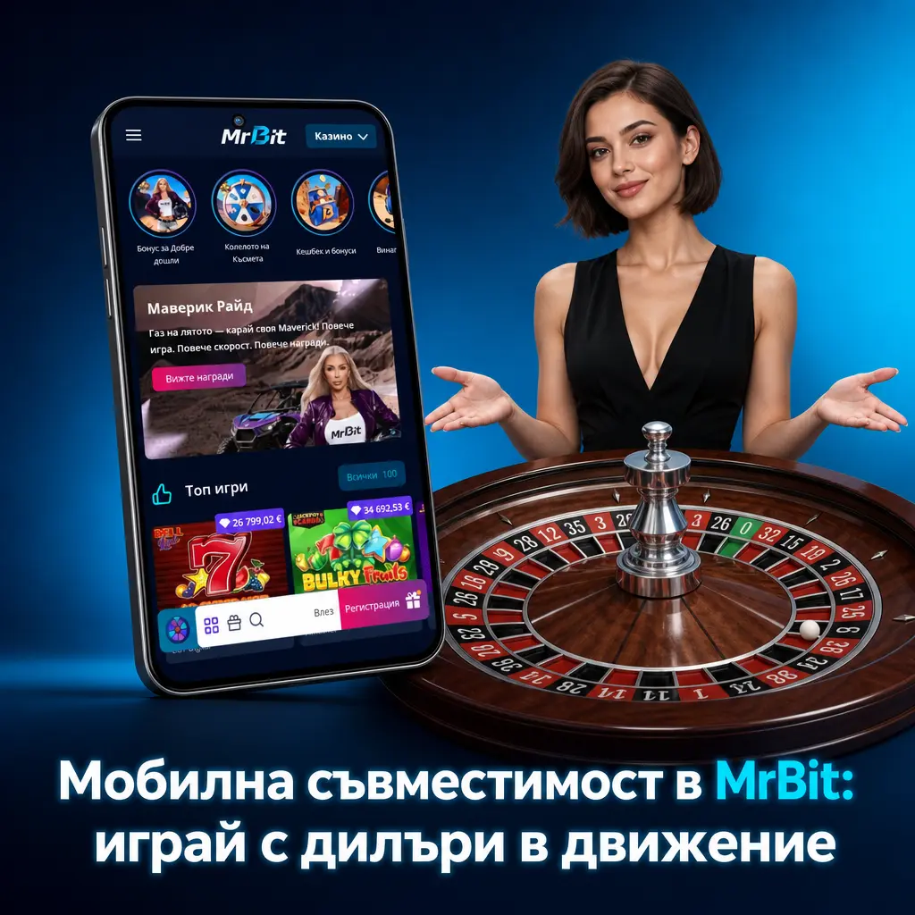 Мобилна съвместимост в MrBit Live Casino: игра с дилъри в движение на телефон с HD видеопоток и чат