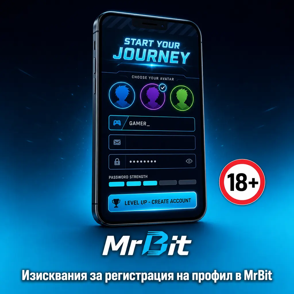 Изисквания за регистрация в MrBit: възраст 18+, валиден адрес в България, точни лични данни и само един профил на лице.
