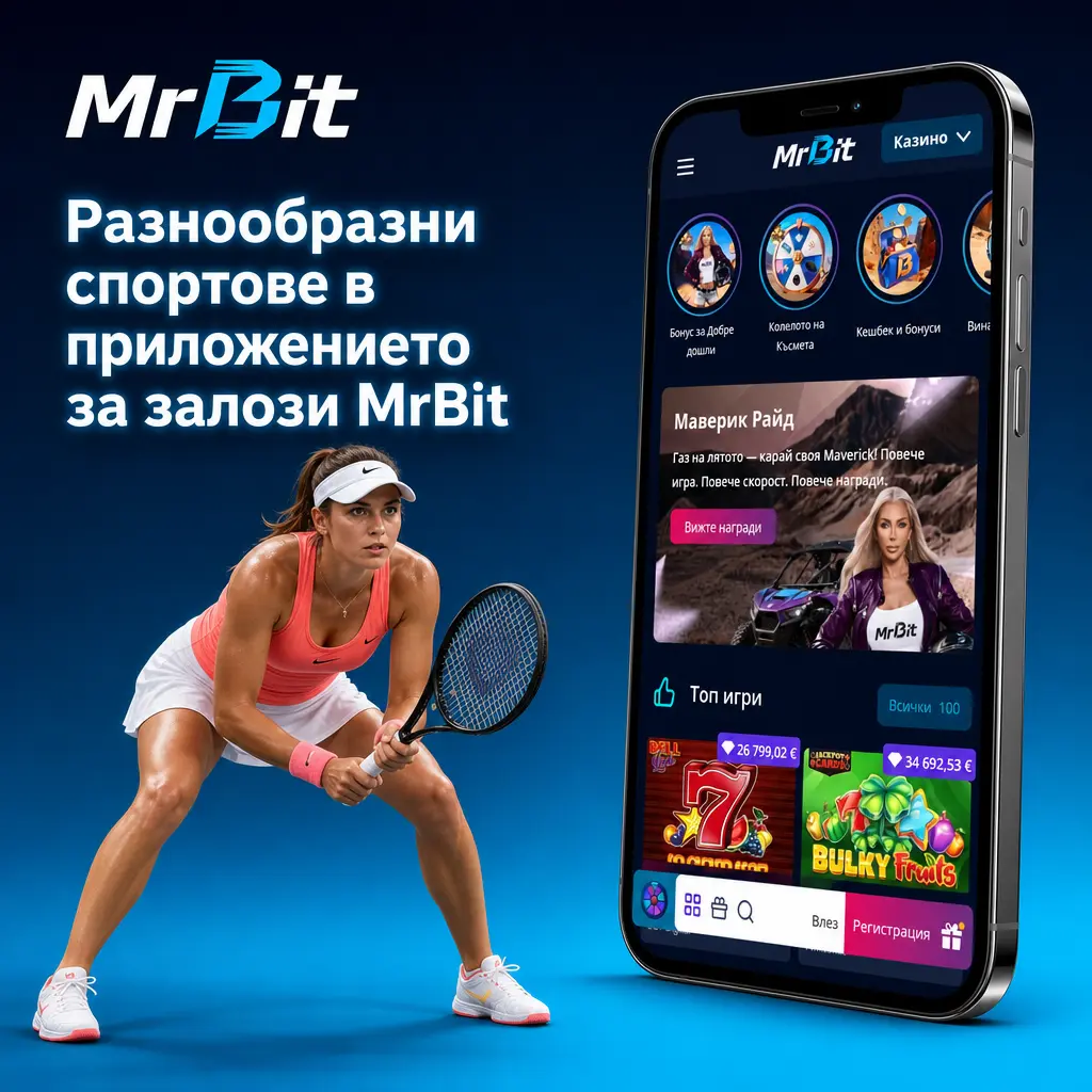 Разнообразни спортове за залагане в приложението MrBit - футбол, тенис, баскетбол, хокей, бокс, MMA и eSports