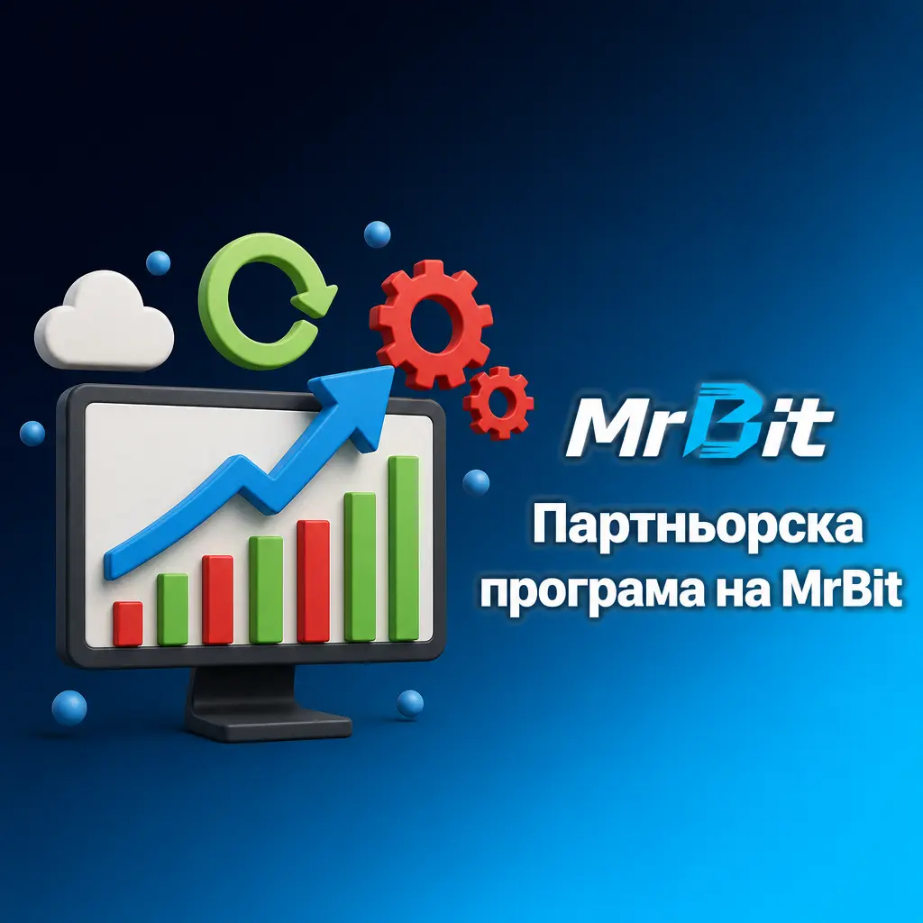Партньорска програма на MrBit с комисия от revenue share, статистика в реално време и маркетингови материали