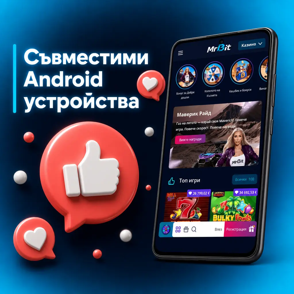 Съвместими Android устройства с приложение MrBit - Samsung Galaxy, Xiaomi Redmi, Huawei, Nokia и OnePlus модели