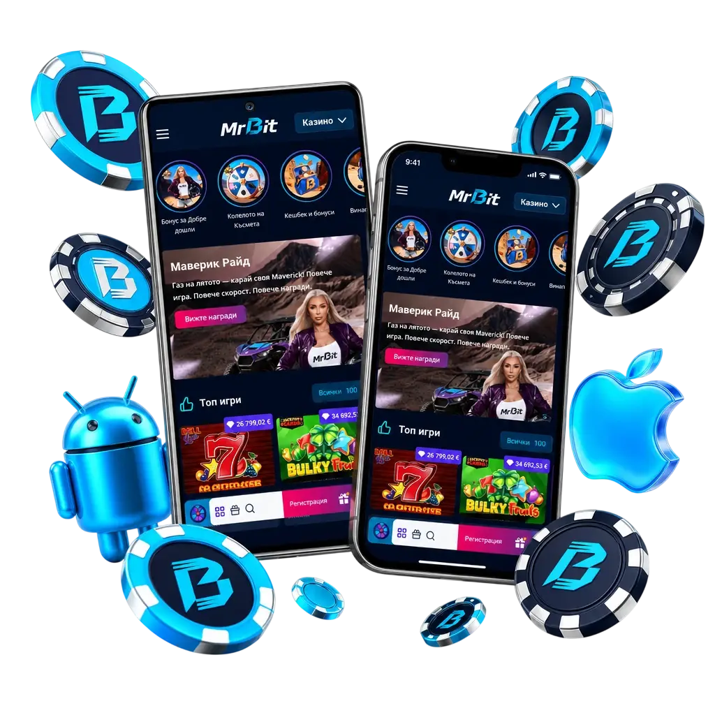 MrBit приложение за Android APK и iOS – спортни залози, казино игри и бонус 100% до 100 EUR с 100 безплатни завъртания